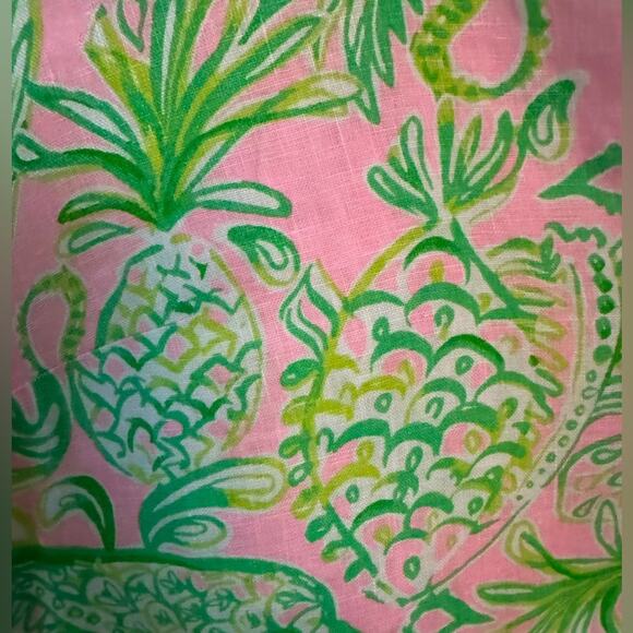 Lilly Pulitzer NWT PILAR LINEN TUNIC DRESS IMANDEVILLA BABY FINS FLIPPERS Small - Picture 2 of 6